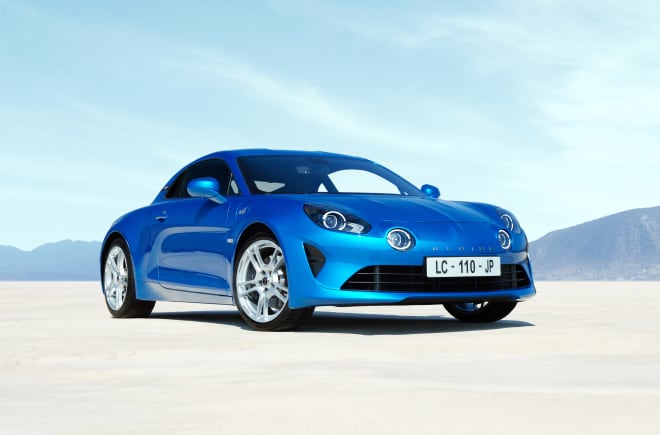 Front angled view of Alpine A110