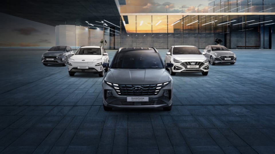 Front view of Hyundai vehicles